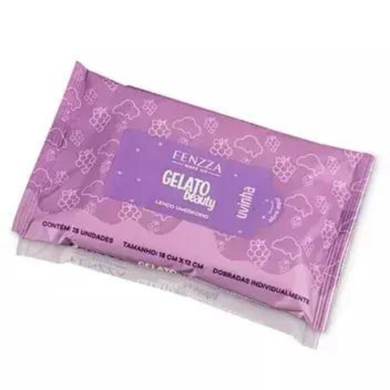 Lenço Umedecido para Limpeza Facial- Uvinha Gelato -Beauty Fenzza