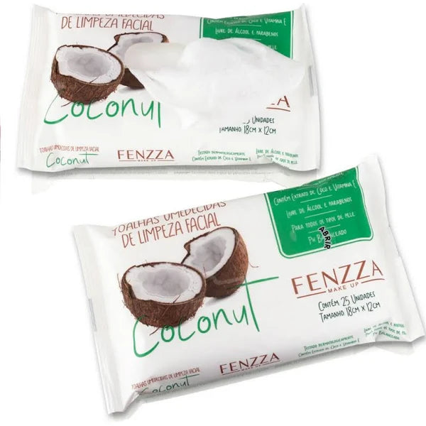 Fenzza Toalhas Umedecidas De Limpeza Facial - Coconut